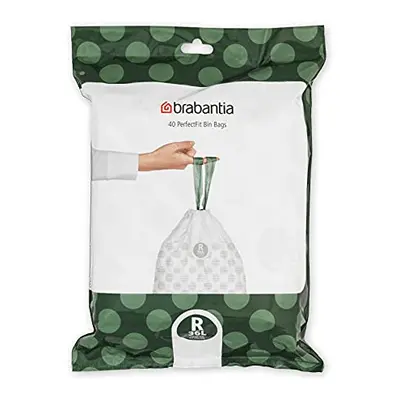 Brabantia PerfectFit Bin Liners (Size R/36 Litre) Thick Plastic Trash Bags with Tie Tape Drawstr