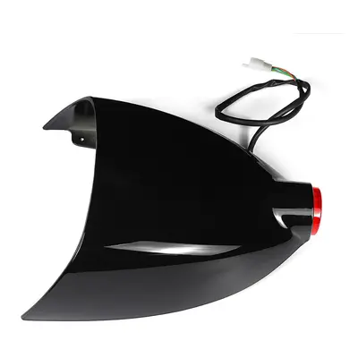 (Bright Black) 12V Motorcycle Cafe Racer Rear Seat Cowl Cover Fender Splash Guard Tail Light Uni