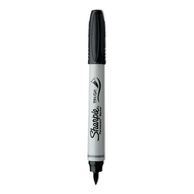 Sharpie Permanent Marker Brush Tip Black Dozen (SAN1810705)