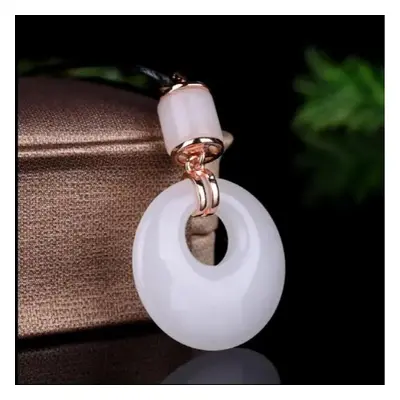 Natural jade hand-carved lucky jade women necklace pendant jade necklace silver necklace sterlin