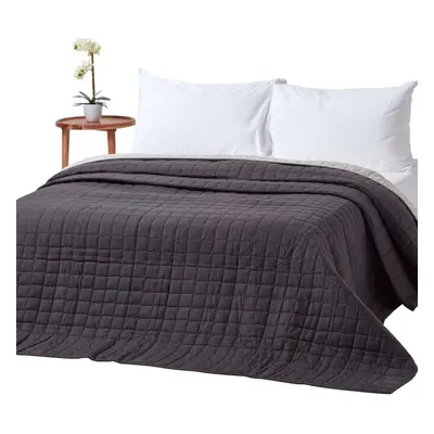 (Black & Grey, x cm) Cotton Quilted Reversible Bedspread