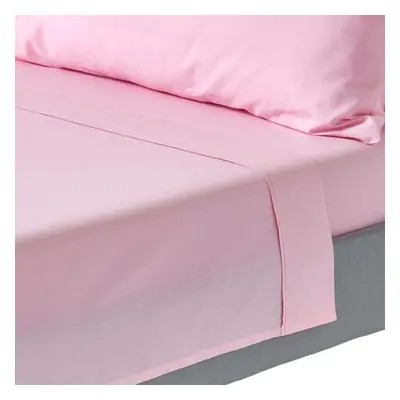 (Super-King, Pink) Egyptian Cotton Flat Sheet Thread Count Bed Sheet