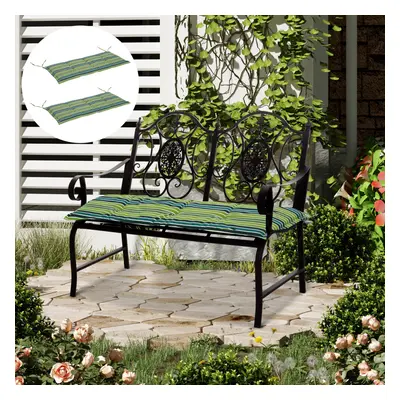 Outsunny Pieces Replacement Cushions for Garden Bench, with Strips, Green