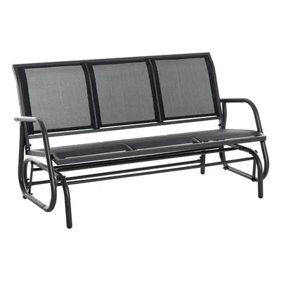 Outsunny 3-Seat Glider Rocking Chair for People Garden Bench Black