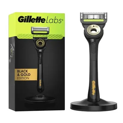 Gillette Labs Men's Razor + Razor Blade Refill, with Exfoliating Bar, Includes Premium Magnetic 