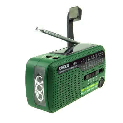 Crank Solar Radio - Degen DE13 FM AM SW Receiver Crank Dynamo Radio With Mobile Phone Charger Fl