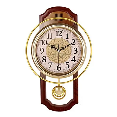 Nclon European Wall clock,Mute silent quiet Creative Living room Bedroom Retro Swing Quartz Wall