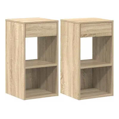 (sonoma oak, pcs) vidaXL Bedside Cabinet with Drawer Old Wood 35x34x66.5 cm bedside table