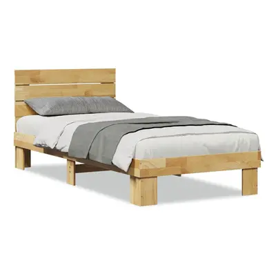 vidaXL Bed Frame with Headboard without Mattress 90x190 cm Solid Wood Oak