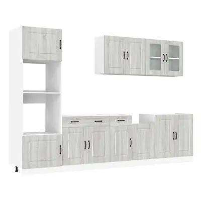 (grey sonoma) vidaXL Piece Kitchen Cabinet Set Kalmar Grey Sonoma Engineered Wood