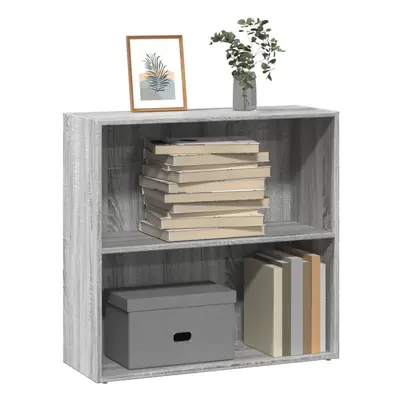 vidaXL Bookcase Grey Sonoma 80x30x77 cm Engineered Wood