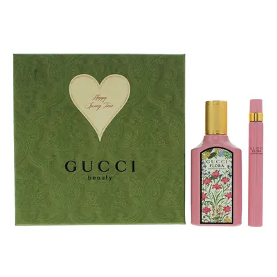 Gucci Flora Gorgeous Gardenia Piece Gift Set: EDP 50ml - EDP 10ml For Women