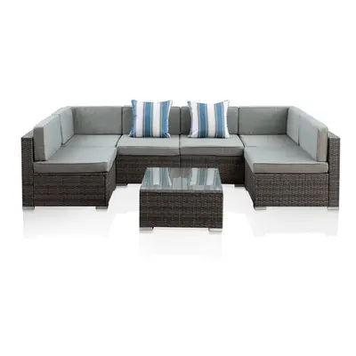 Grey Rattan Garden Sofa Chair Settee Patio Garden Set Corner U Shaped