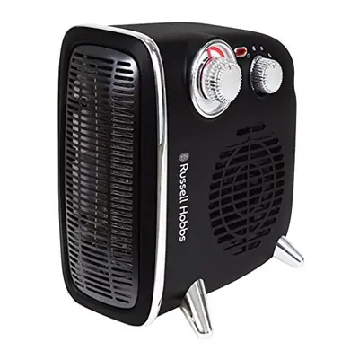 Russell Hobbs 1800W/1.8KW Electric Heater, Retro Horizontal/Vertical Fan Heater in Black with Ad