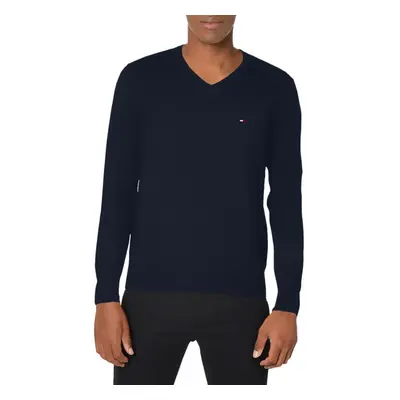 Tommy Hilfiger Men's Cotton V Neck Sweater Masters Navy Large