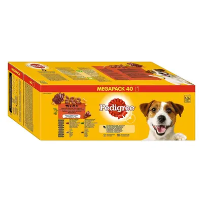 Pedigree Mixed Selection in Jelly Pouches, Adult Wet Dog Food, Megapack , g (Pack of 40)