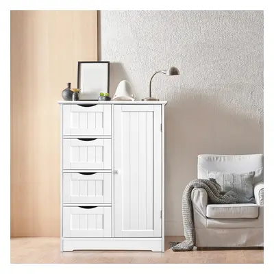 Bathroom Floor Cabinet Cupboard Free Standing Wooden Cabinet Storage Unit with Drawers & Door fo