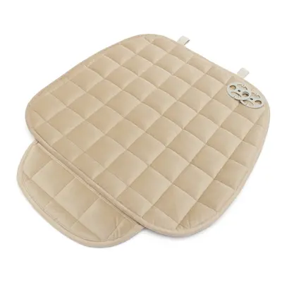 (Beige) Universal Square Wistiti Sponge Front Row Car Seat Cover Small Mat Auto Chair Cushion