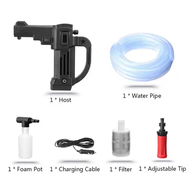 (Without Battery) Rechargable High Pressure Car Washer Cleaning Wand Nozzle Spray Guns Flow Cont