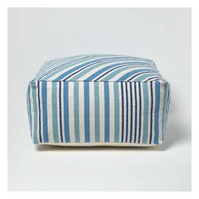 (60 x x cm) Blue & White Stripe Bean Filled Pouffe & Footstool