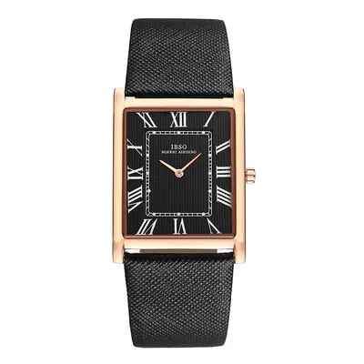 (B2232B-BK-RG-BK) IBSO Ultra-Thin Rectangle Dial Men's Quartz Watch Luxury Business Style