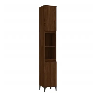 (brown oak) vidaXL Bathroom Cabinet Cupboard Washroom Storage Cabinet Engineered Wood