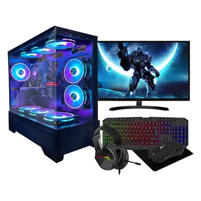 (Full Set Up) Fast FAN Gaming Intel Quad Core i5 16GB RAM 1TB HDD & 128GB SSD PC Bundle & Speake