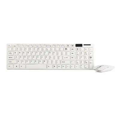 (White) Slim 2.4GHz Cordless Wireless Keyboard and Mouse Set For MAC PC Laptop Tablet