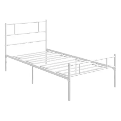 HOMCOM Single Metal Bed Frame w/ Headboard and Footboard, Underbed Storage Space