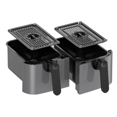 EMtronics 9L Double Basket Air Fryer Drawer (Left) and (Right) - Grey