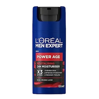 NEW LOral Men Expert Power Age Moisturiser, Hydrating Revitalising Hyaluronic Acid Moisturiser f