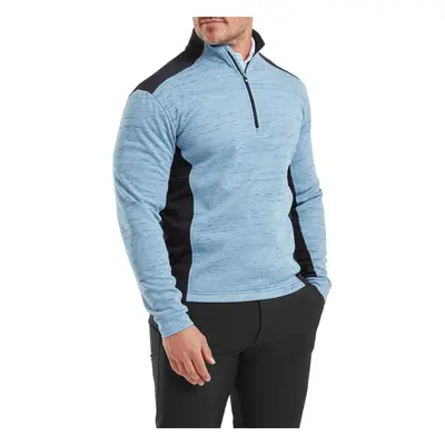 (XXL, Cobalt/Black) Footjoy Mens Space Dye Thermal Chill-Out Moisture Wicking Golf Sweater