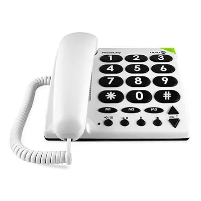 Doro PhoneEasy 311c Big Button Corded Telephone for Seniors (White)