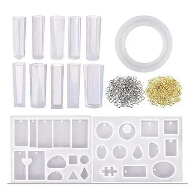 213Pcs Resin Casting Mold Kit Silicone For Necklace Jewelry Pendant Craft Making Tools