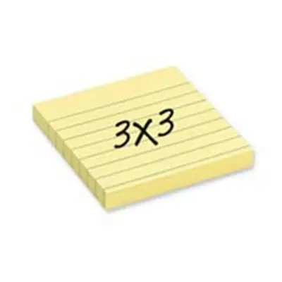 3M MMM630SS Post-it Notes, Lined, in. x in., Sheets-PD, 12-PK, Yellow