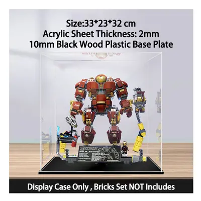 (A) for LEGO Super Heroes Acrylic Display Case The Hulkbuster Model,Dustproof Display Box for Mo