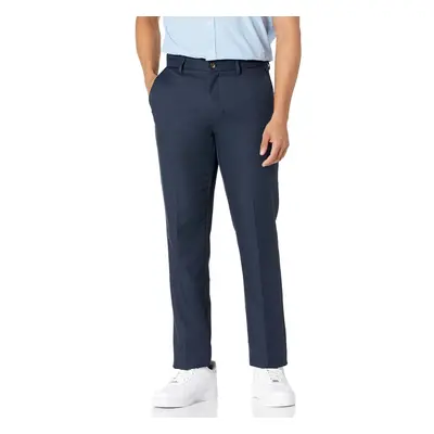 Men's Slim-Fit Flat-Front Dress Pant, Navy, 42W x 28L