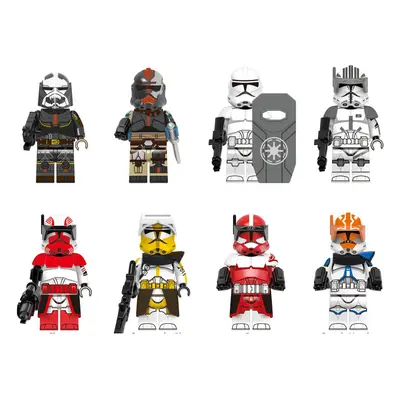 (Style C 8pcs) Star Wars Clone Trooper Cody Rex Commander Fit Lego Minifigures