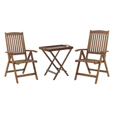 Bistro Set AMANTEA Wood Dark Wood