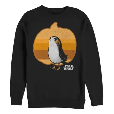 STAR WARS Men's The Last Jedi Halloween Porg Pumpkin Sweatshirt - Blac