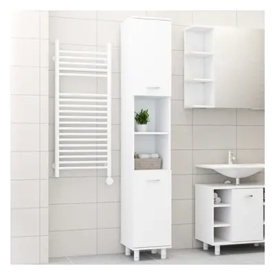 vidaXL Bathroom Cabinet White Chipboard Washroom Cupboard Rack Storage Unit