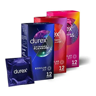 36 X Durex Condoms ( Extended Pleasure-12, Intimate Feel -12, Pleasure Me -12 Combo Deal )