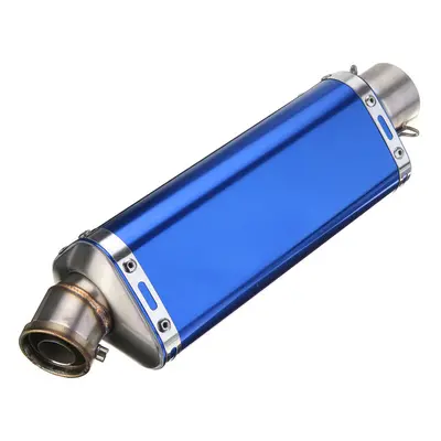 (Blue 2) 38-51mm Stainless Steel Universal Motorcycle Exhaust Muffler Pipe with Silencer