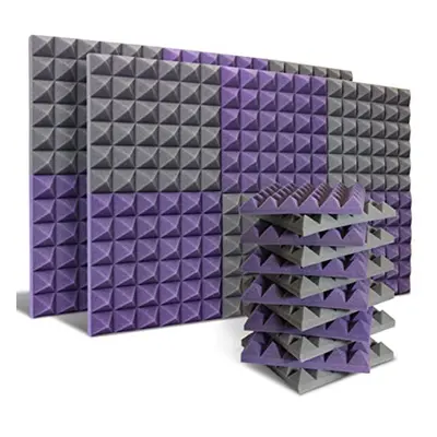 24 Pack Acoustic Panels,Sound Proof Foam Panels,Studio Soundproofing Wedges,Wall Reduce Noise Fo