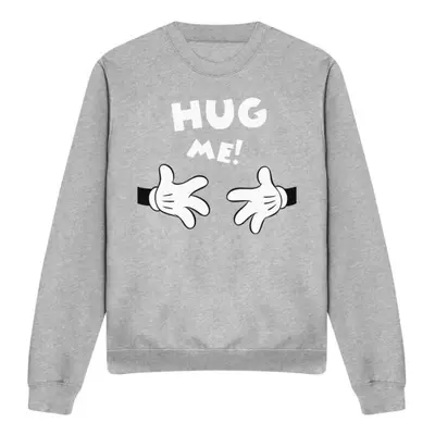 (M, Sport Heather) Disney Unisex Adult Hug Me Mickey Mouse Valentine's Day Sweatshirt