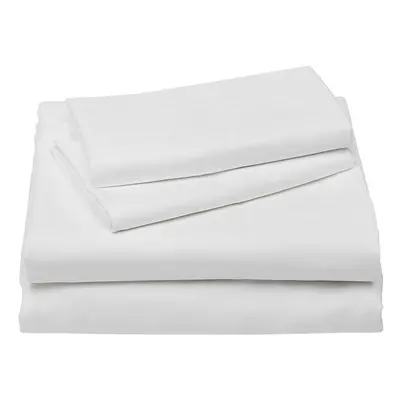 Amazon Basics Deluxe Microfiber Striped Sheet Set Bright White pie