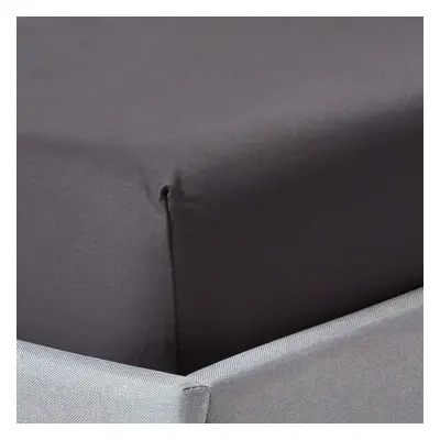 (Double, Dark Grey) Egyptian Cotton Fitted Sheet TC