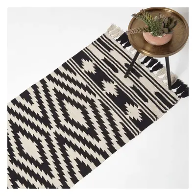 Dinan Black & White Kilim Cotton Rug