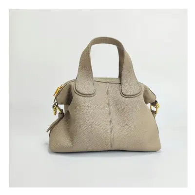 (Elephant gray) The New Leather Handbags Wraps The Female Head Layer Cowhide Women's Bag Messeng