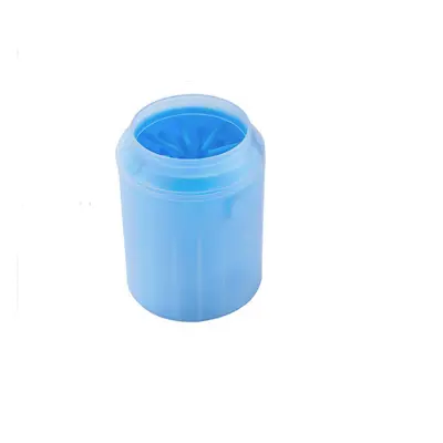 (Blue, L) Colourful Pet Dog Paw Cleaner Cleaning Kit Cup Soft Brush